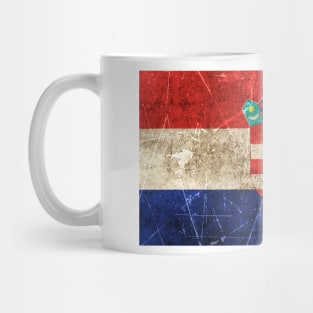 Vintage Aged and Scratched Croatian Flag Mug